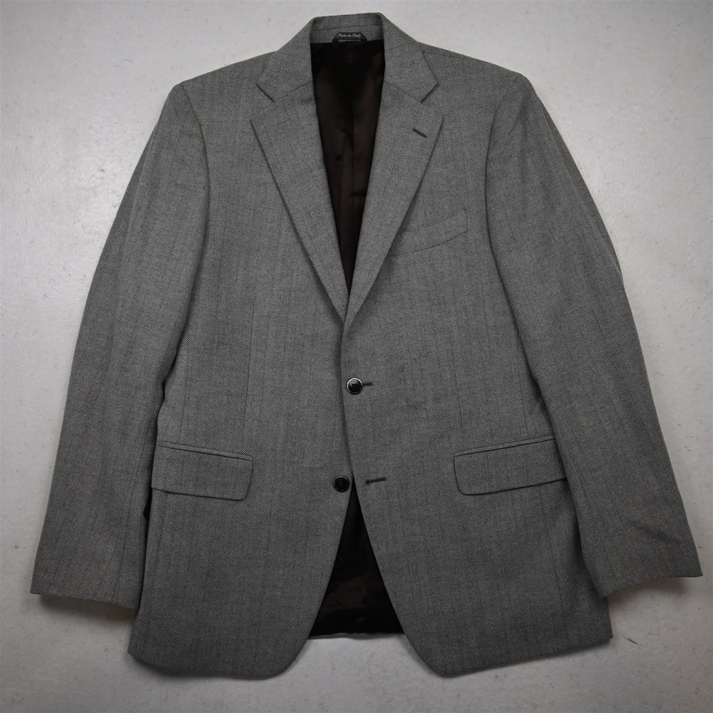 Lardini 40R Gray Herringbone Loro Piana Cashpima Blazer Jacket Sport Coat